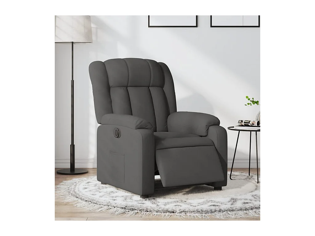 Sillón reclinable eléctrico Tejido gris oscuro