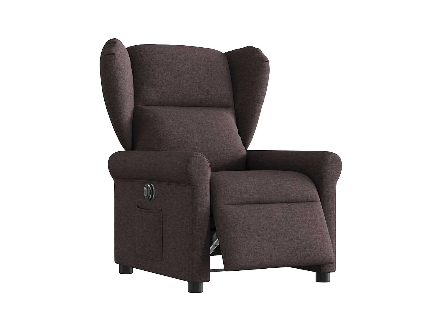 Poltrona reclinabile elettrica in tessuto marrone scuro