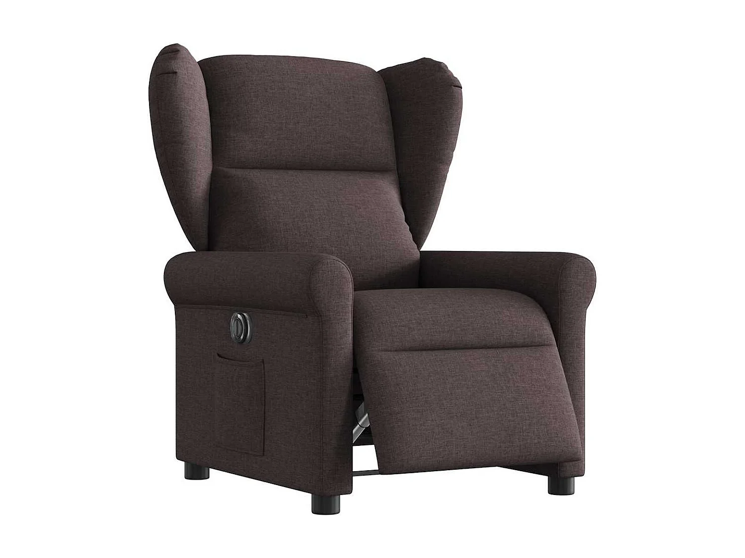Fauteuil inclinable électrique Marron foncé Tissu