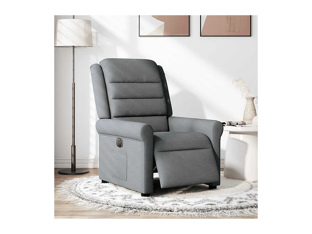 Fauteuil inclinable électrique Gris foncé Tissu