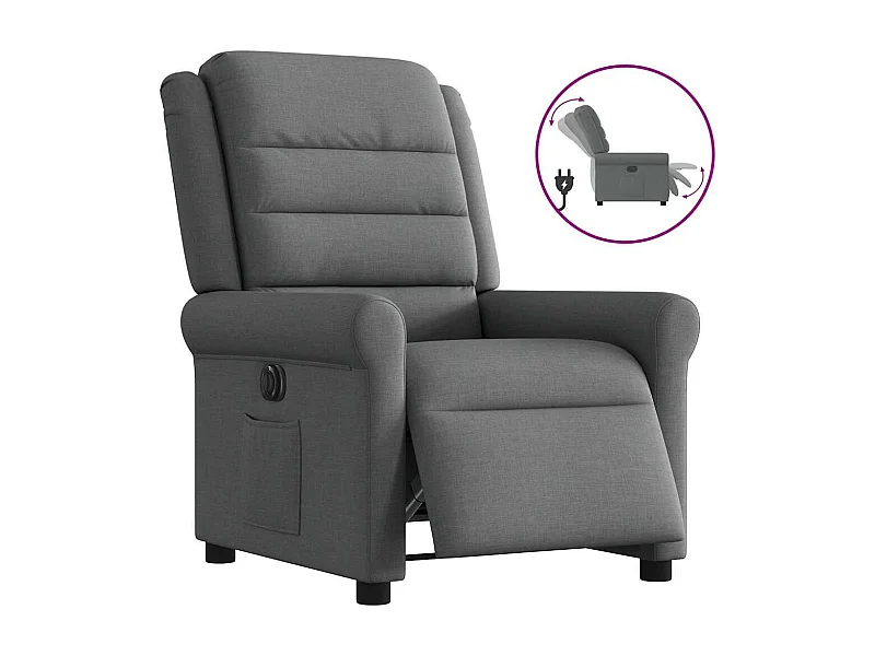 Fauteuil inclinable électrique Gris foncé Tissu