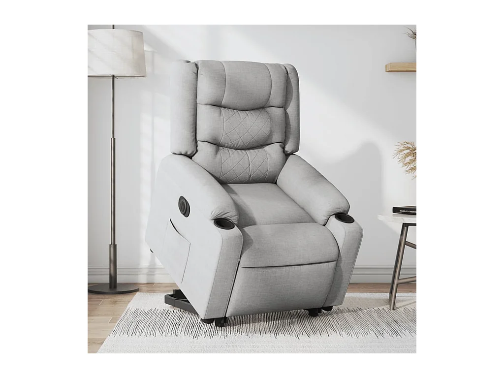 Fauteuil inclinable électrique gris clair tissu