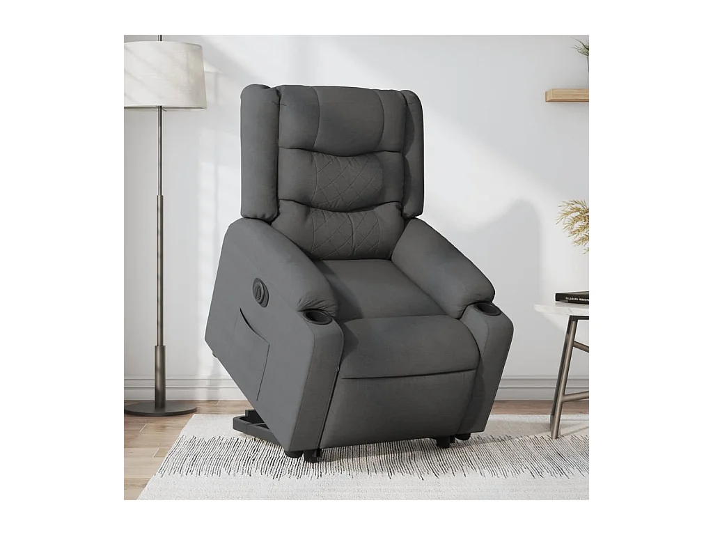 Fauteuil inclinable électrique gris foncé tissu