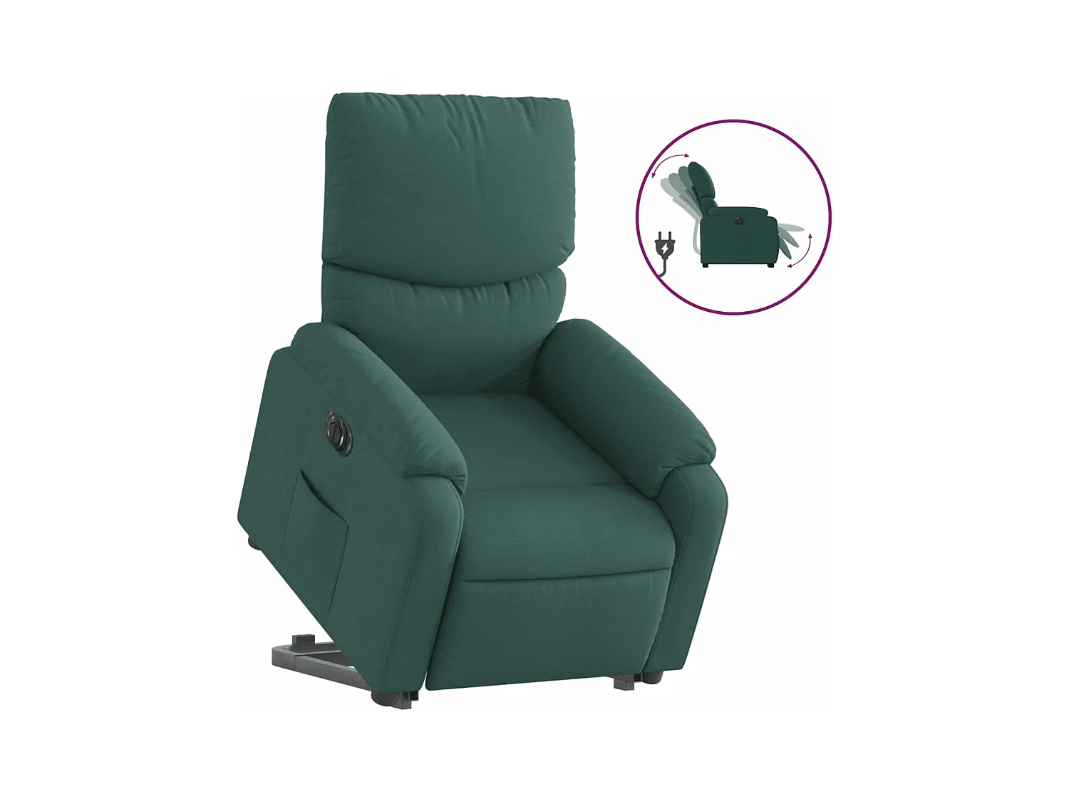 Fauteuil inclinable électrique vert foncé tissu