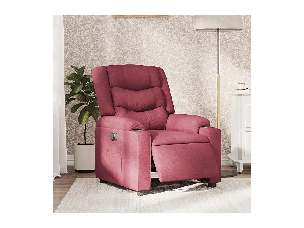 Fauteuil inclinable électrique Rouge bordeaux Tissu