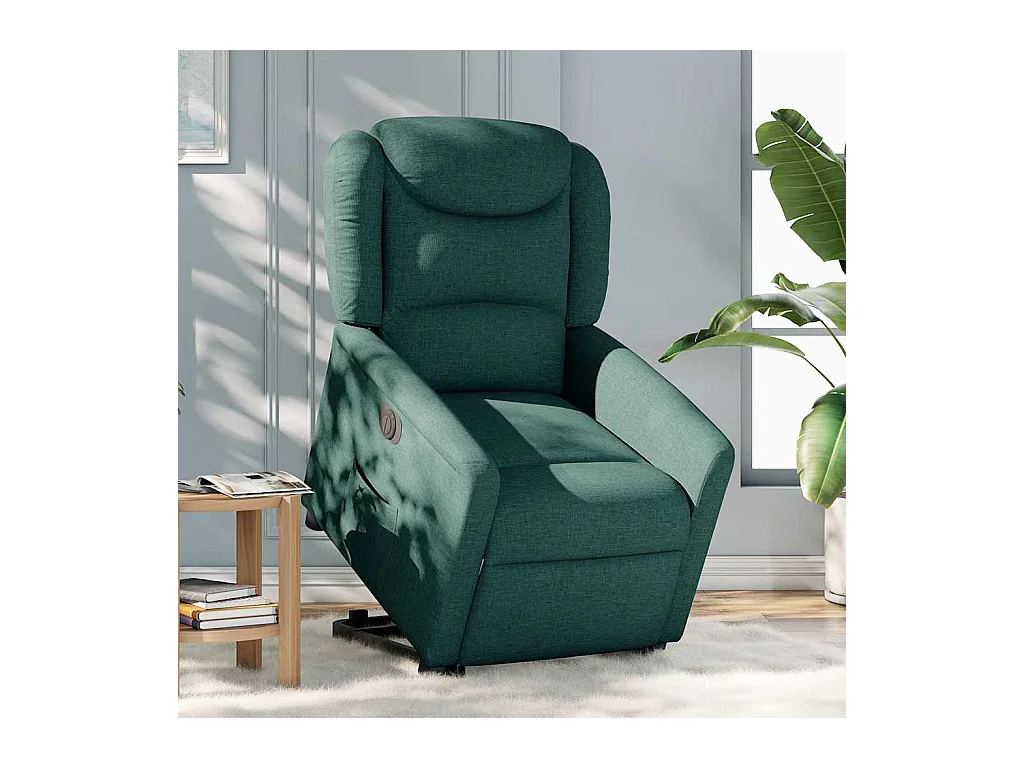 Fauteuil inclinable électrique vert foncé tissu
