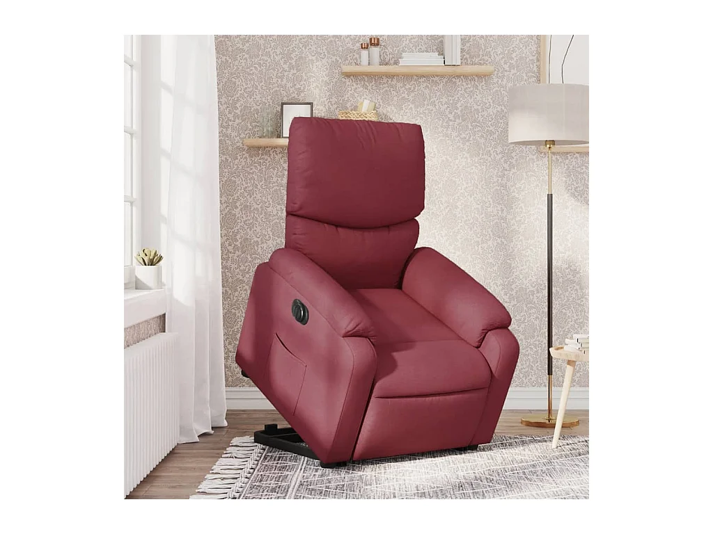 Fauteuil inclinable électrique rouge bordeaux tissu