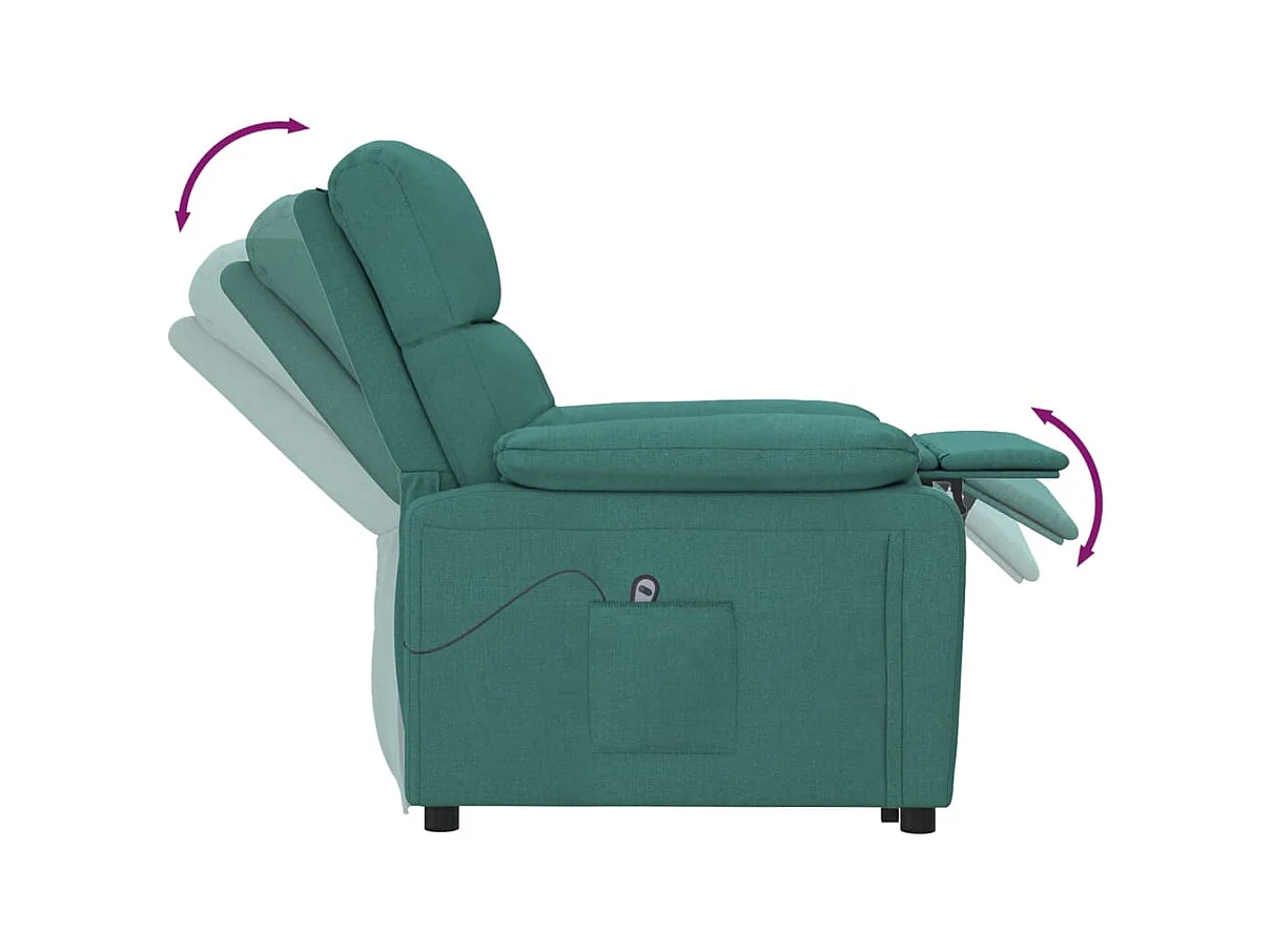 Fauteuil inclinable électrique Vert foncé Tissu