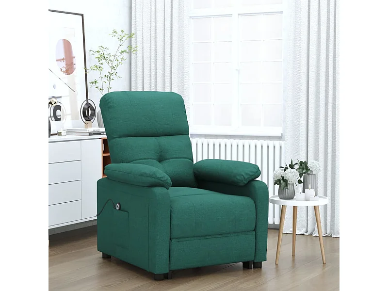 Fauteuil inclinable électrique Vert foncé Tissu