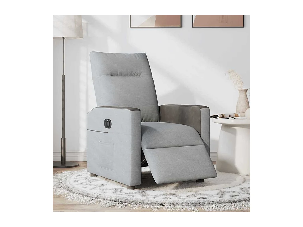 Fauteuil inclinable électrique Gris clair Tissu