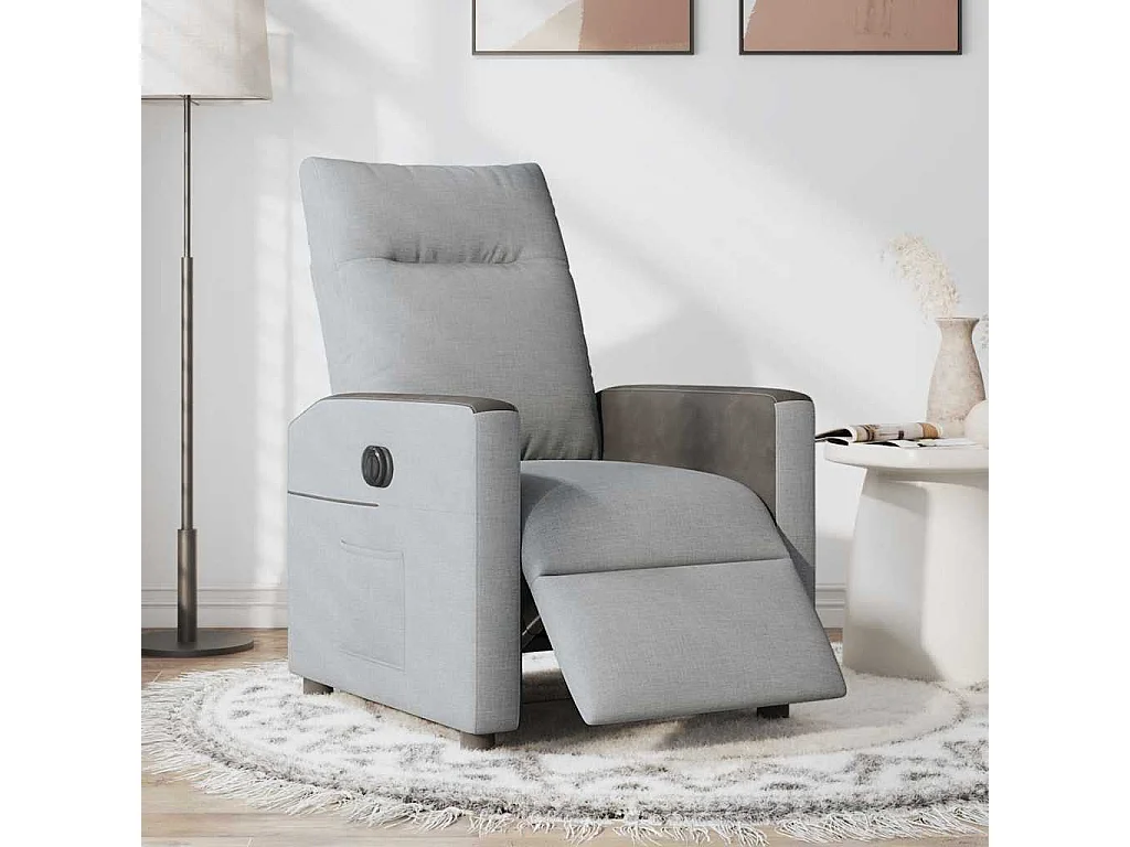 Fauteuil inclinable électrique Gris clair Tissu