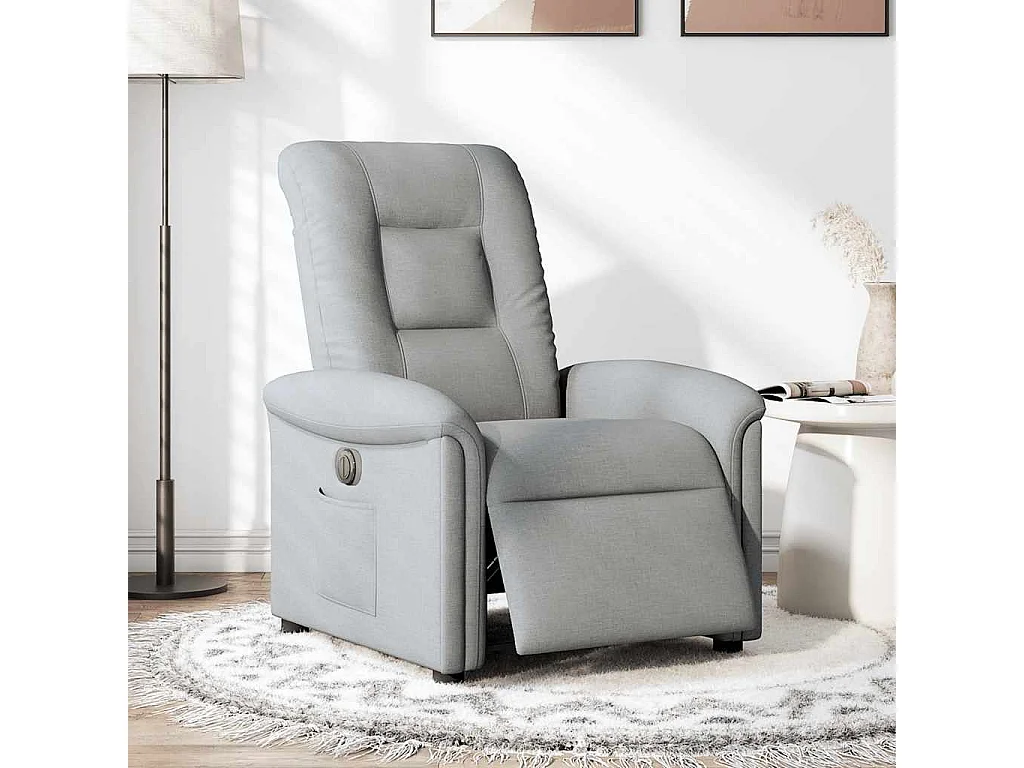 Fauteuil inclinable électrique Gris clair Tissu