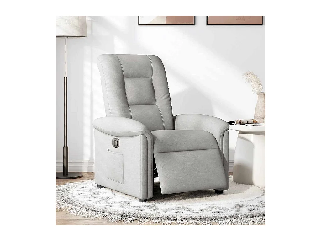 Fauteuil inclinable électrique gris nuage tissu