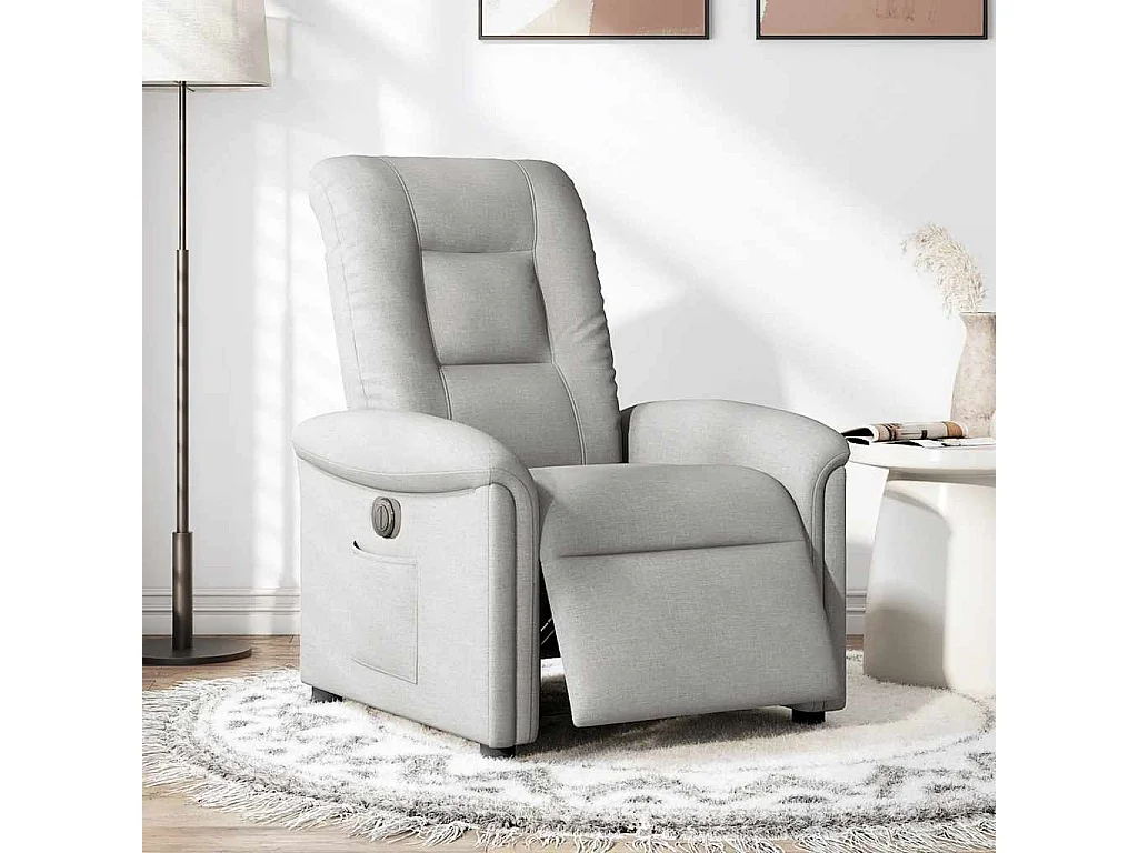 Fauteuil inclinable électrique gris nuage tissu