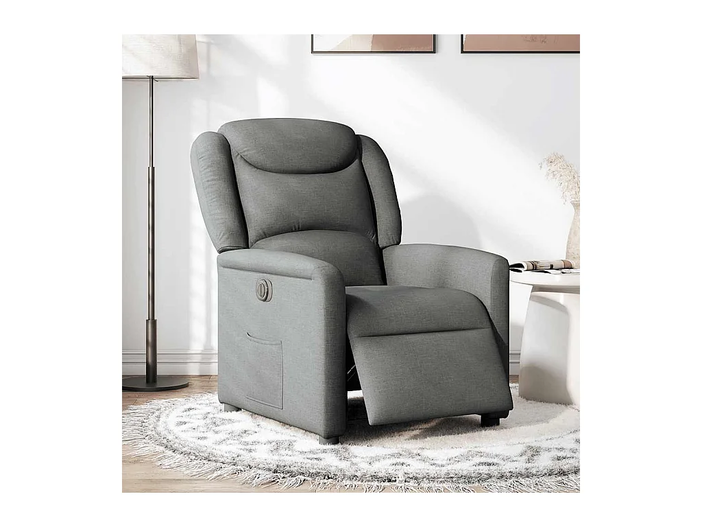 Fauteuil inclinable électrique Gris foncé Tissu