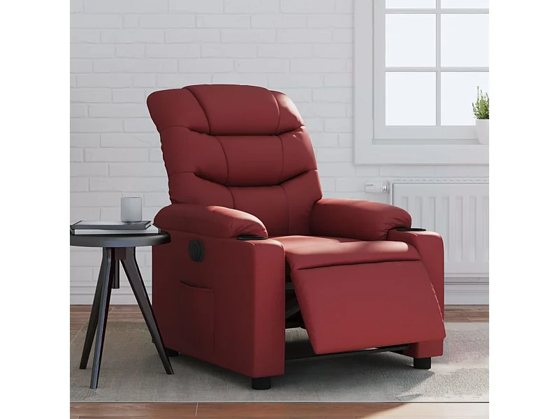 Fauteuil inclinable électrique Rouge bordeaux Similicuir