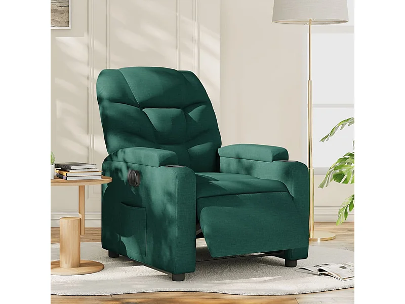 Poltrona Elettrica Reclinabile Verde Scuro in Tessuto