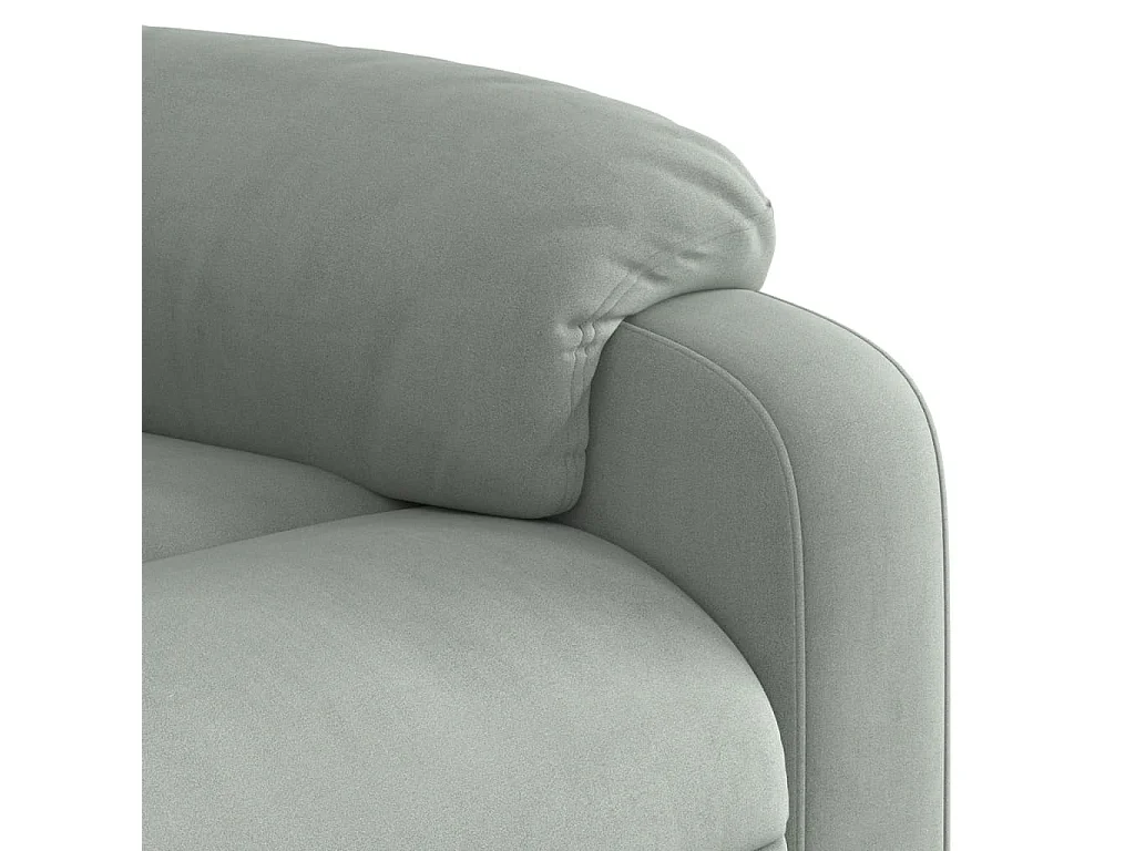 Fauteuil inclinable électrique gris clair velours