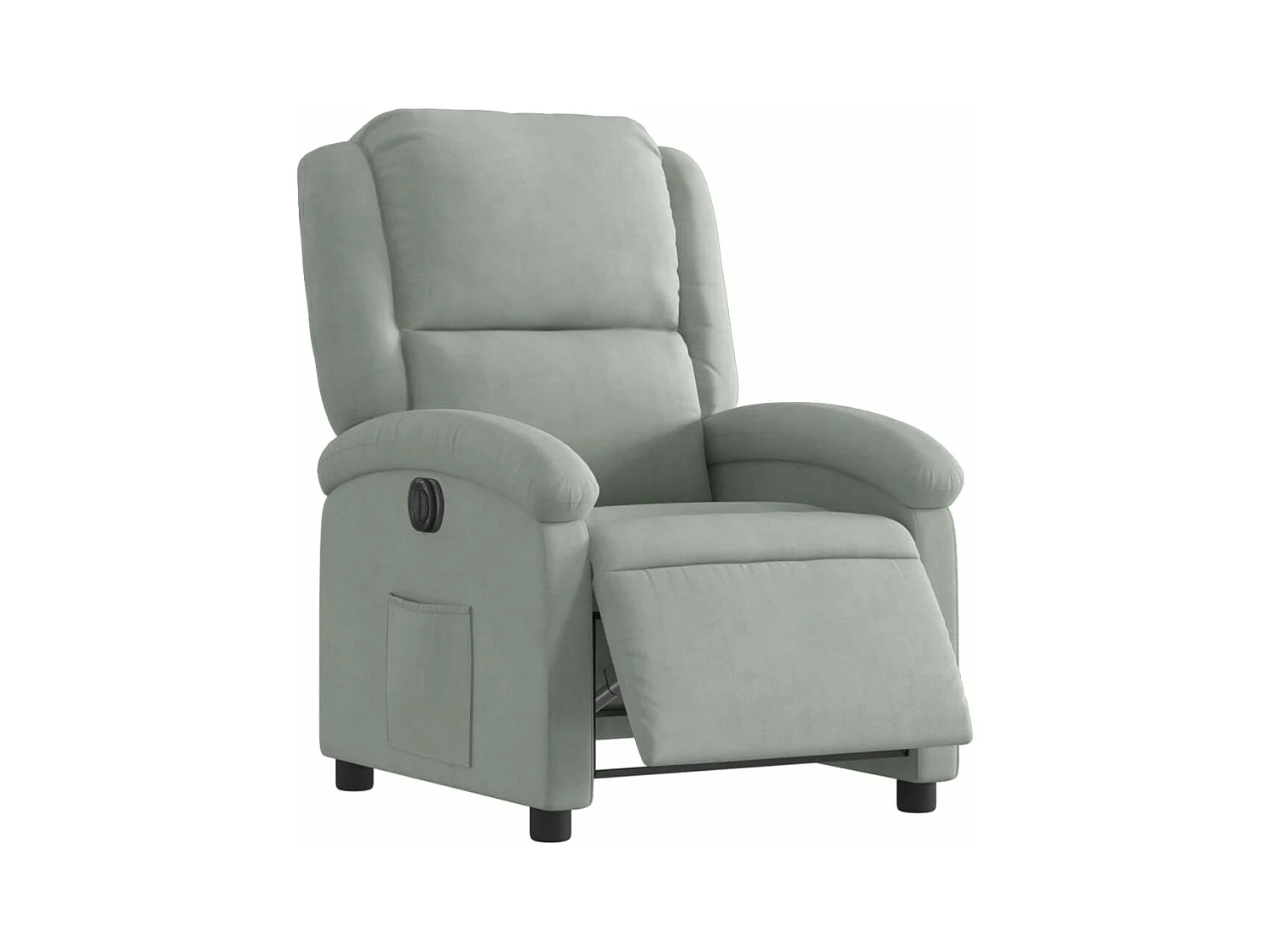 Fauteuil inclinable électrique gris clair velours