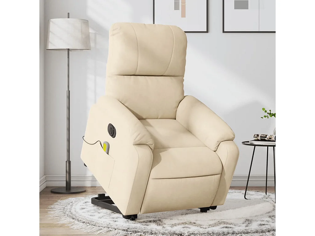 Fauteuil inclinable de massage électrique crème