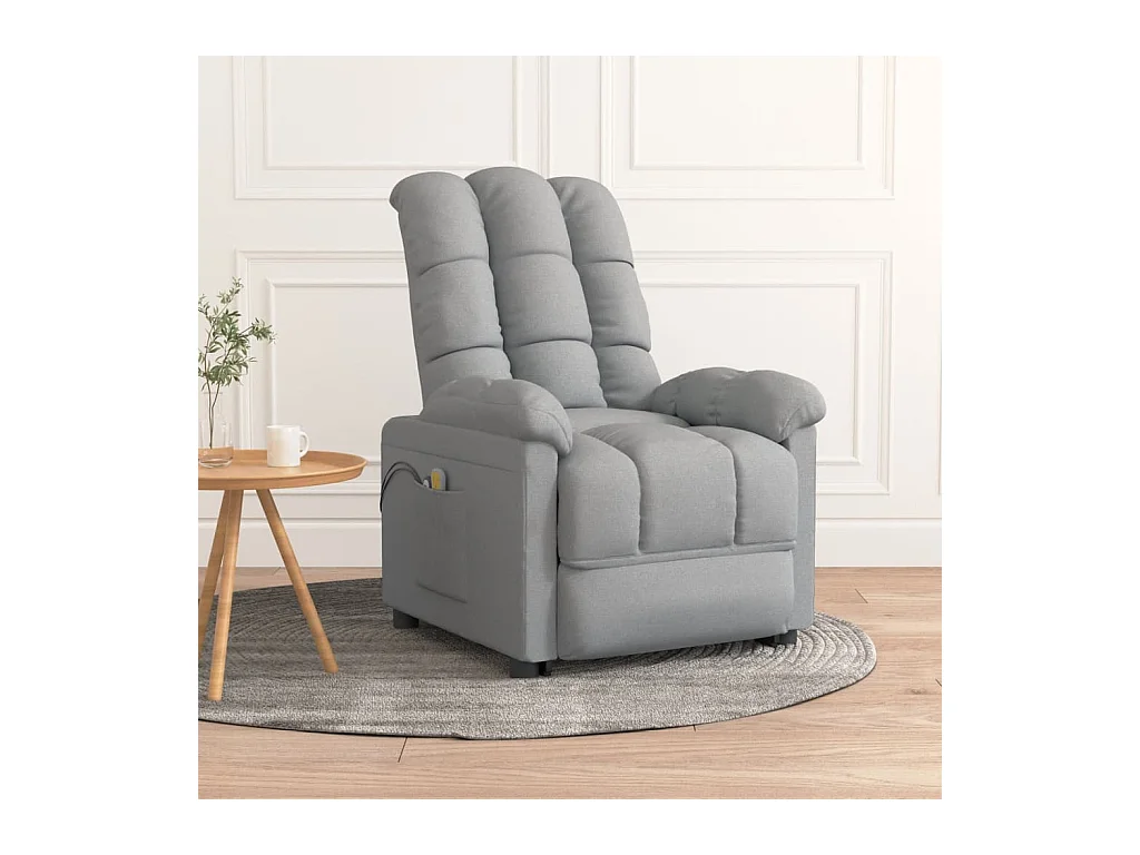 Fauteuil électrique de massage Gris clair Tissu