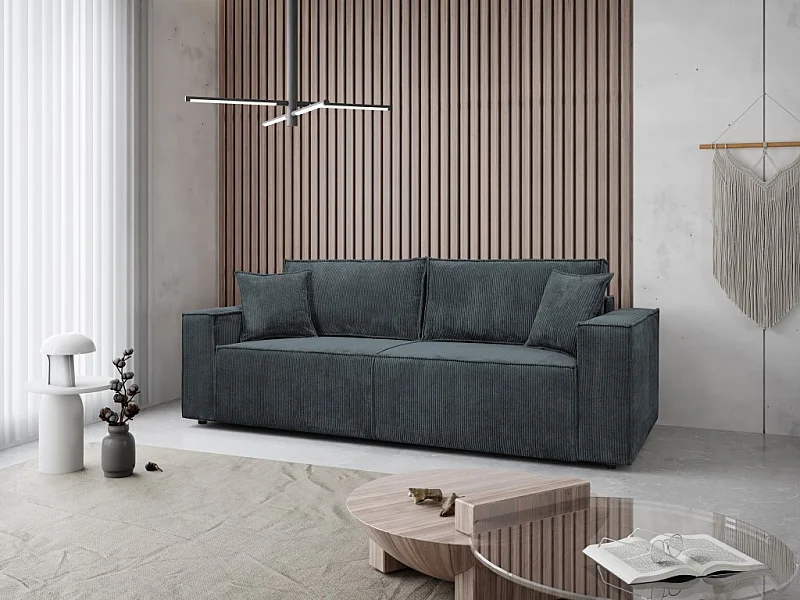 Couch Passio III mit Schlaffunktion und Bettkasten 250 cm Wohnlandschaft Schlafcouch, dunkelgrau