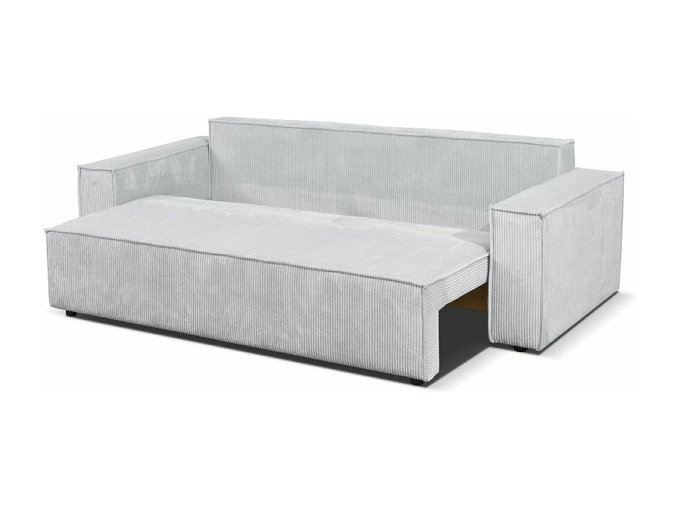 Couch Passio III mit Schlaffunktion und Bettkasten 250 cm Wohnlandschaft Schlafcouch, hellgrau