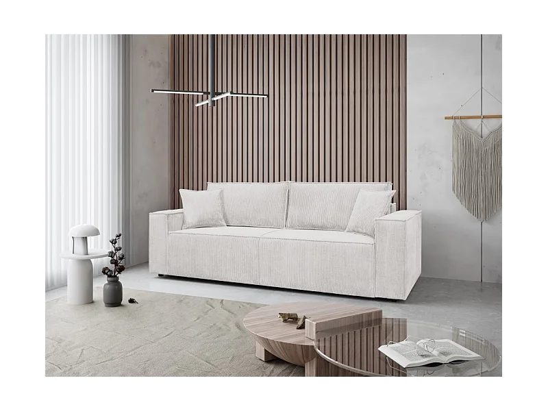 Couch Passio III mit Schlaffunktion und Bettkasten 250 cm Wohnlandschaft Schlafcouch Sofa, beige