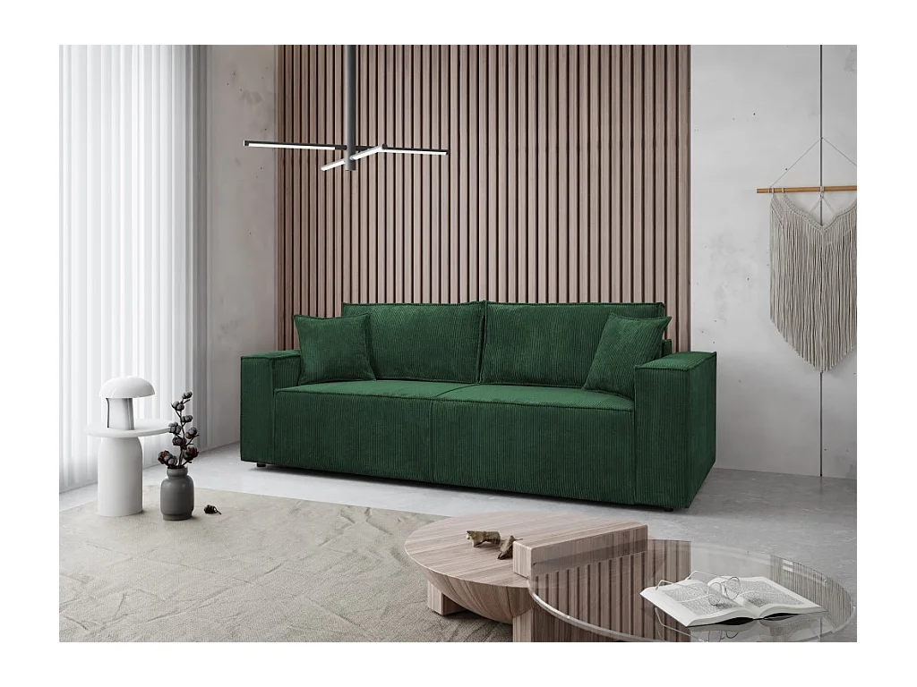 Couch Passio III mit Schlaffunktion und Bettkasten 250 cm Wohnlandschaft Schlafcouch, grün