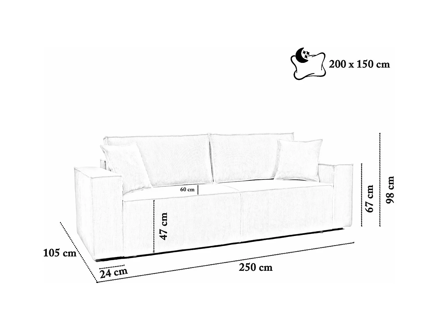 Couch Passio III mit Schlaffunktion und Bettkasten 250 cm Wohnlandschaft Schlafcouch, grün