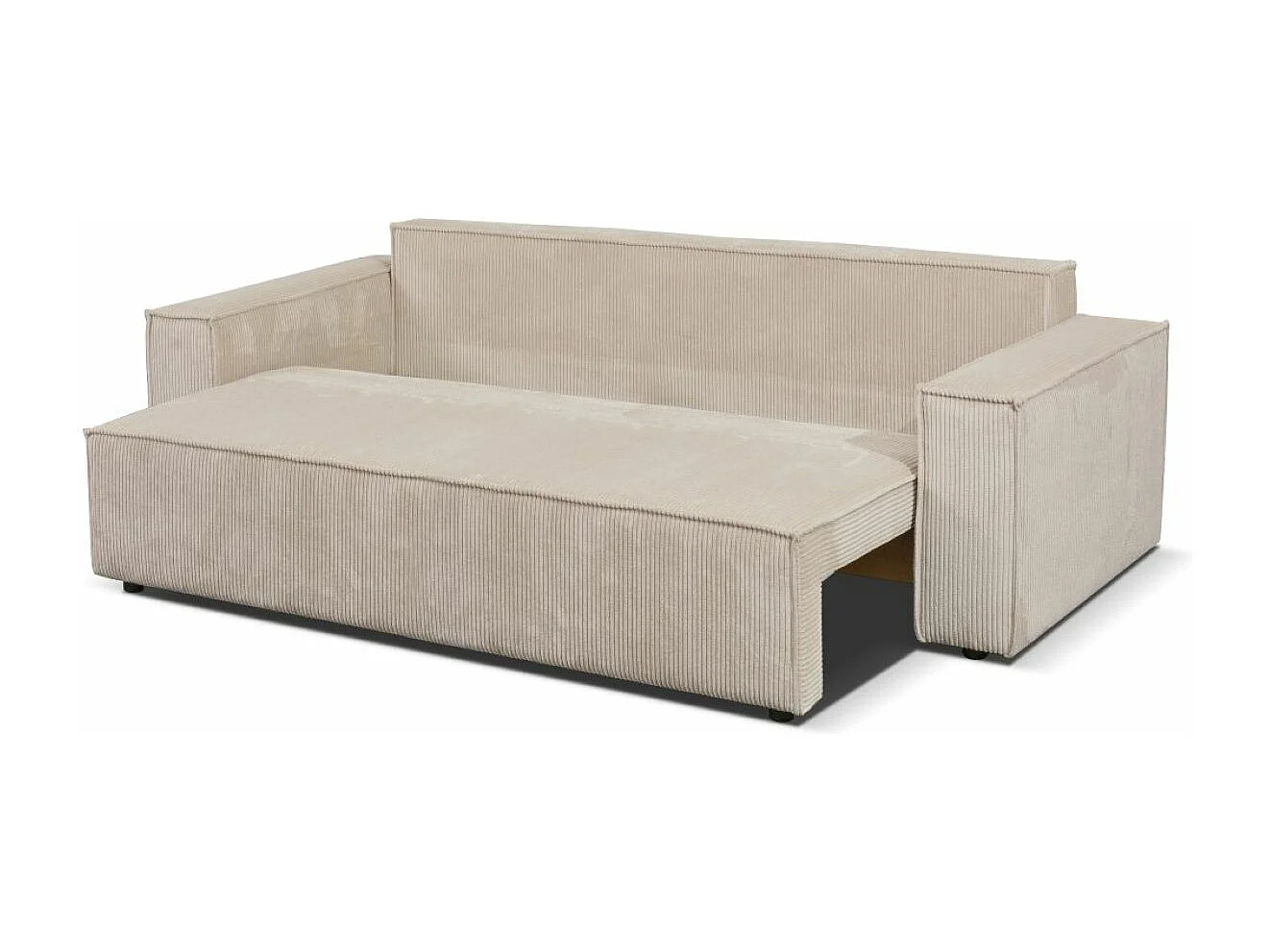 Couch Passio III mit Schlaffunktion und Bettkasten 250 cm Wohnlandschaft Schlafcouch, hellbraun, cappucino