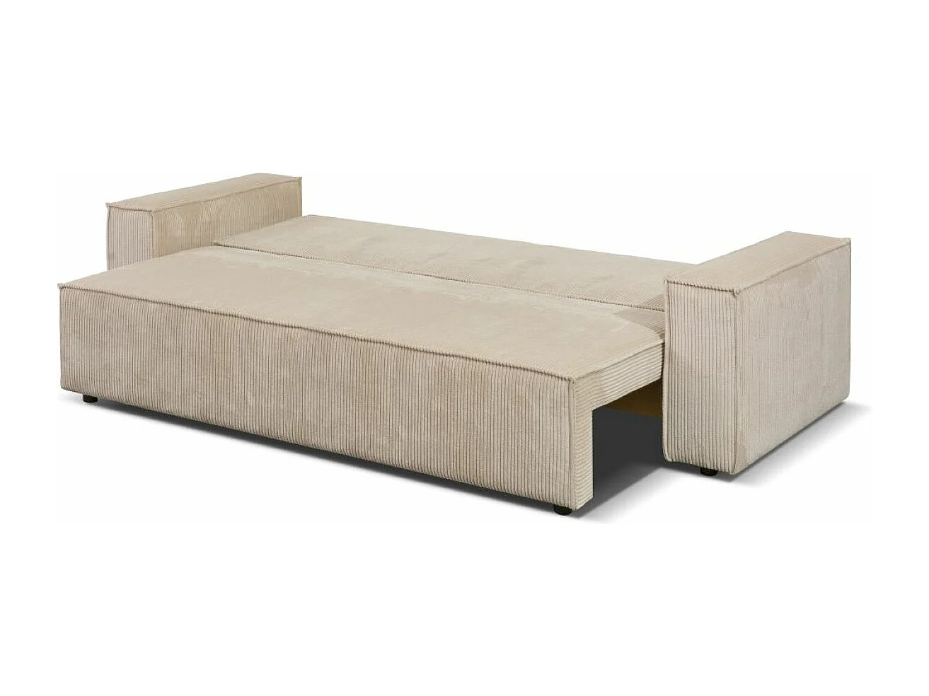 Couch Passio III mit Schlaffunktion und Bettkasten 250 cm Wohnlandschaft Schlafcouch, hellbraun, cappucino