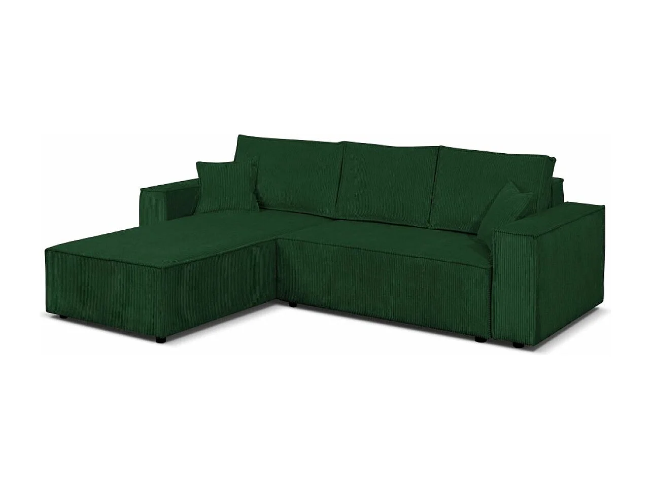 Ecksofa Passio L-Form mit Schlaffunktion Bettkasten Sofa Couch 275 cm universelle Ottomane, grün