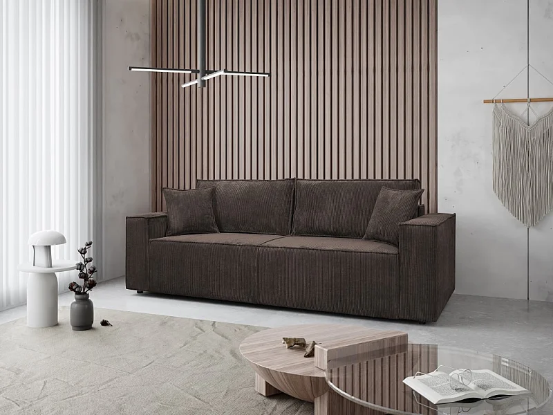 Couch Passio III mit Schlaffunktion und Bettkasten 250 cm Wohnlandschaft Schlafcouch, braun