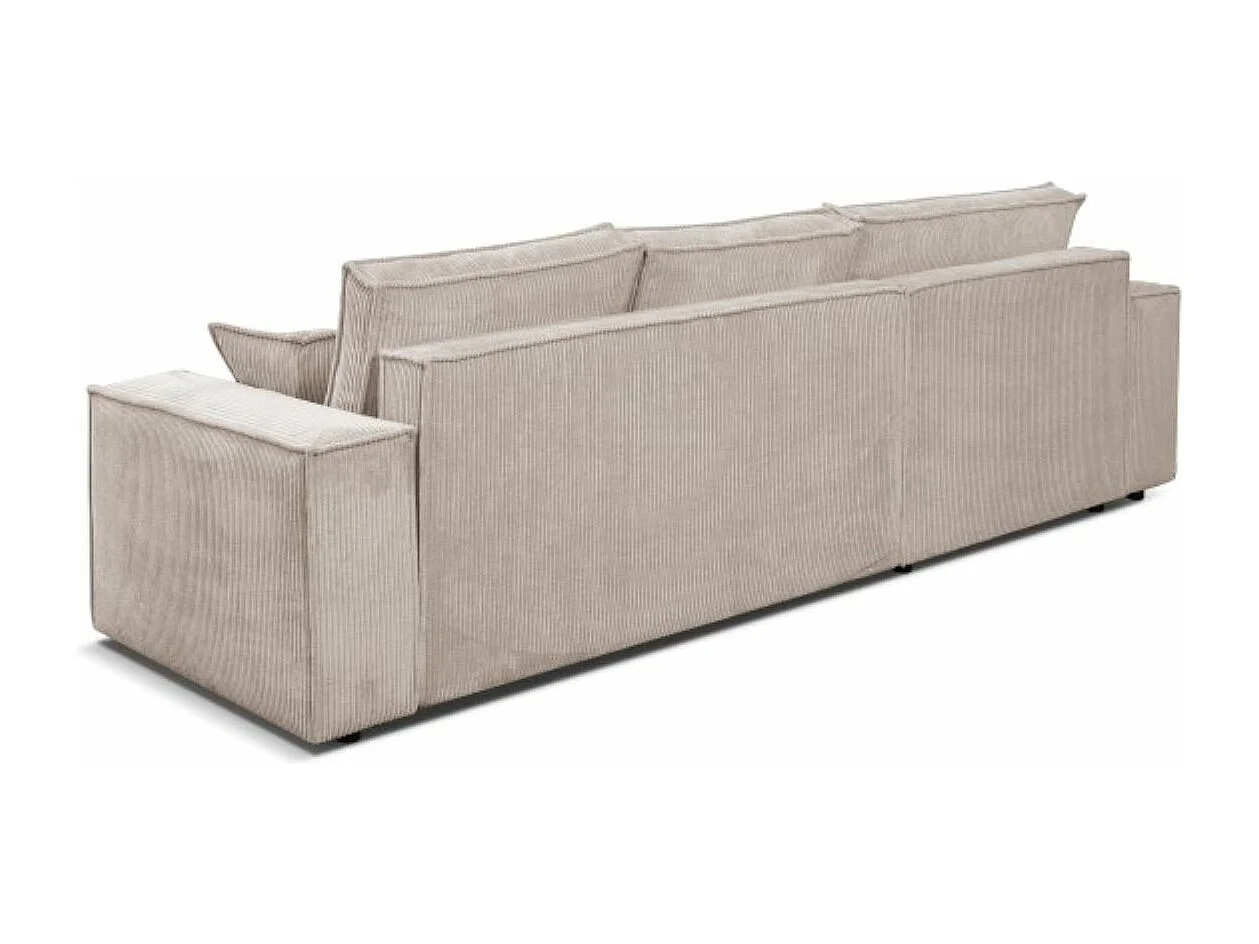 Ecksofa Passio L-Form mit Schlaffunktion Bettkasten Sofa Couch 275 cm universelle Ottomane, hellbraun, cappucino