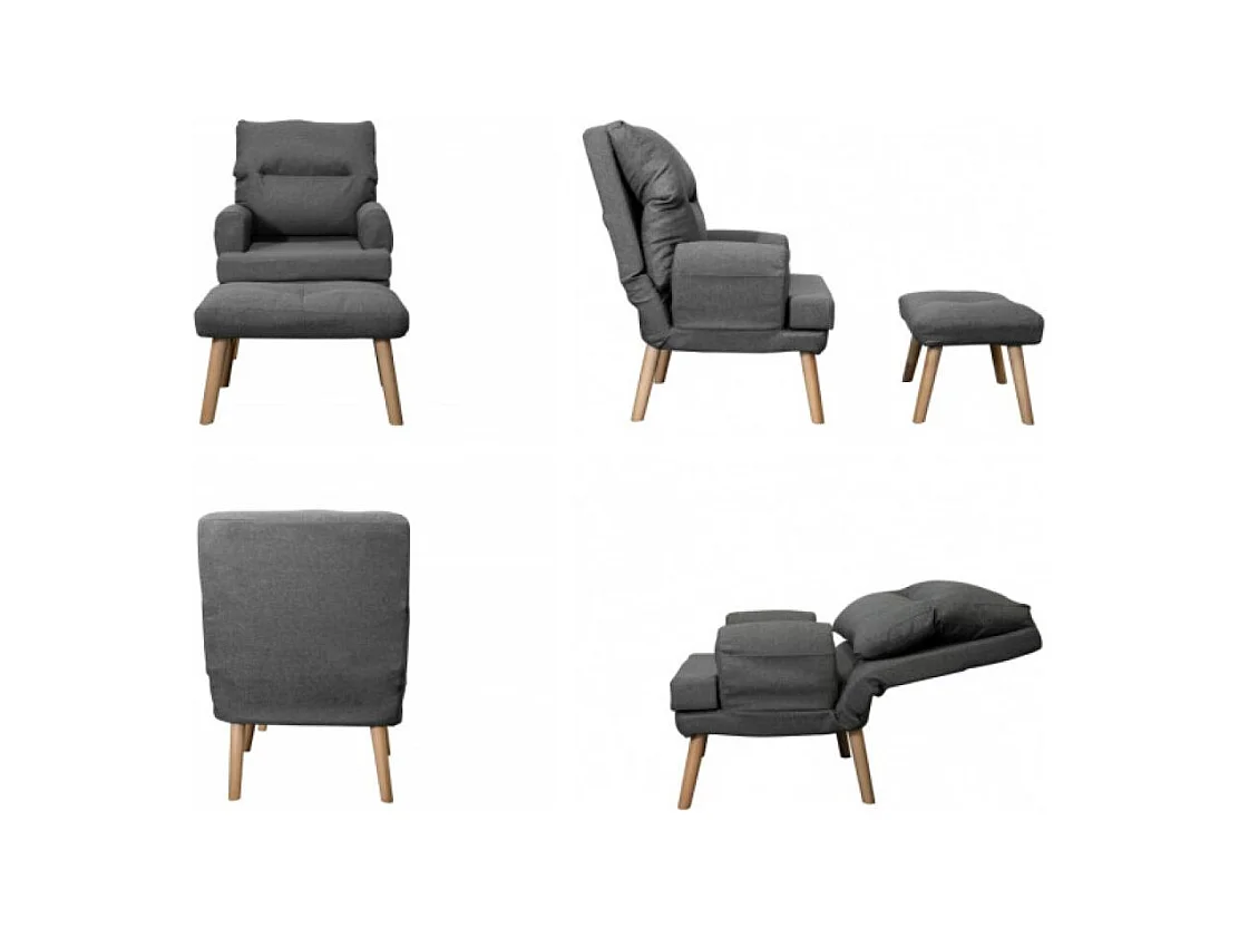 Liegesessel Sessel Relaxsessel Memo mit Fußhocker Rückenlehne 5-stufig einstellbar Farbe: Solo 261 - türkis