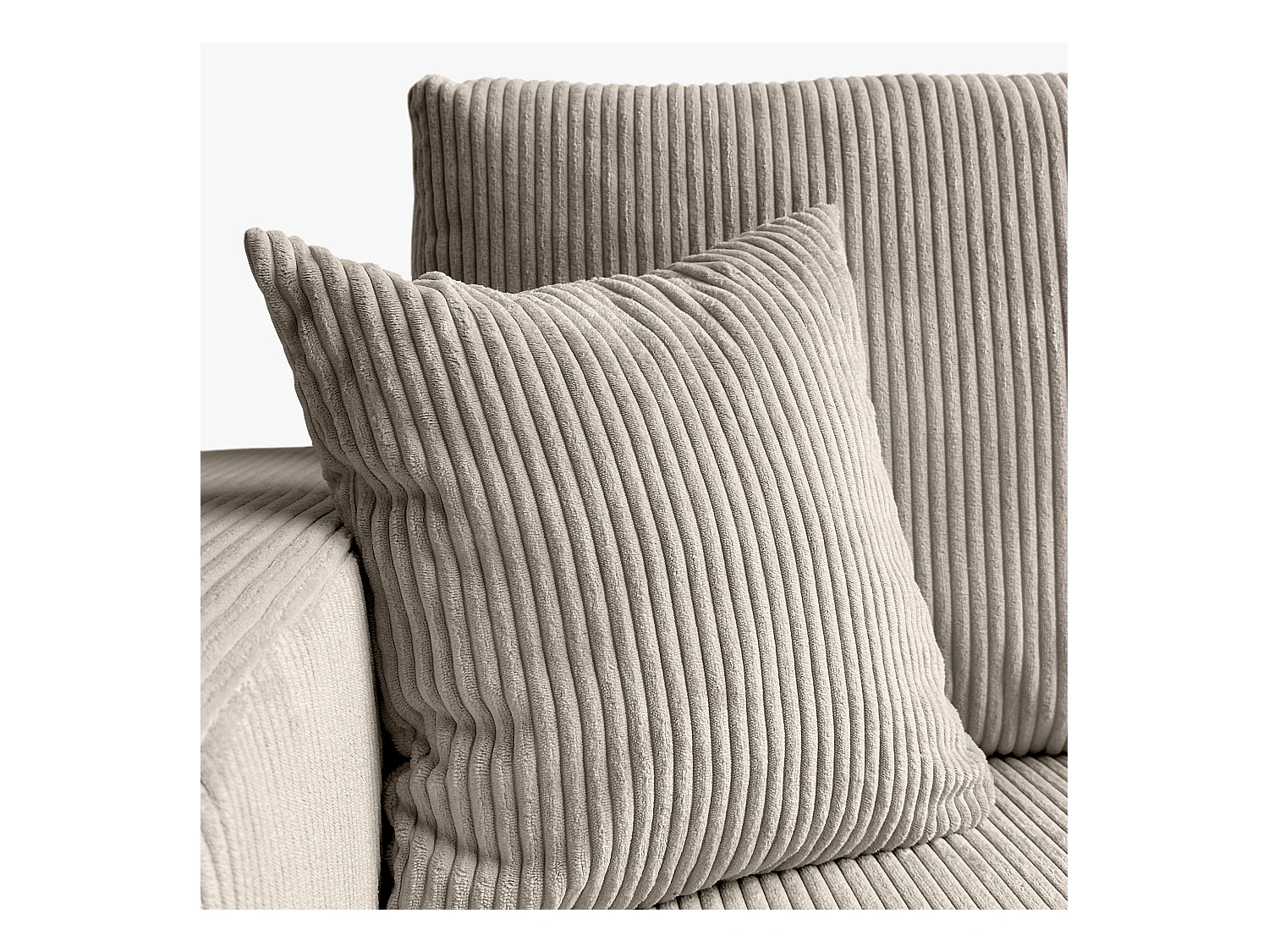 Ecksofa L Form Sofia 277 x 143 cm mit Schlaffunktion und Bettkasten Couch Cord Schlafsofa Schlafcouch Sofa universale Seite, beige, cappucino