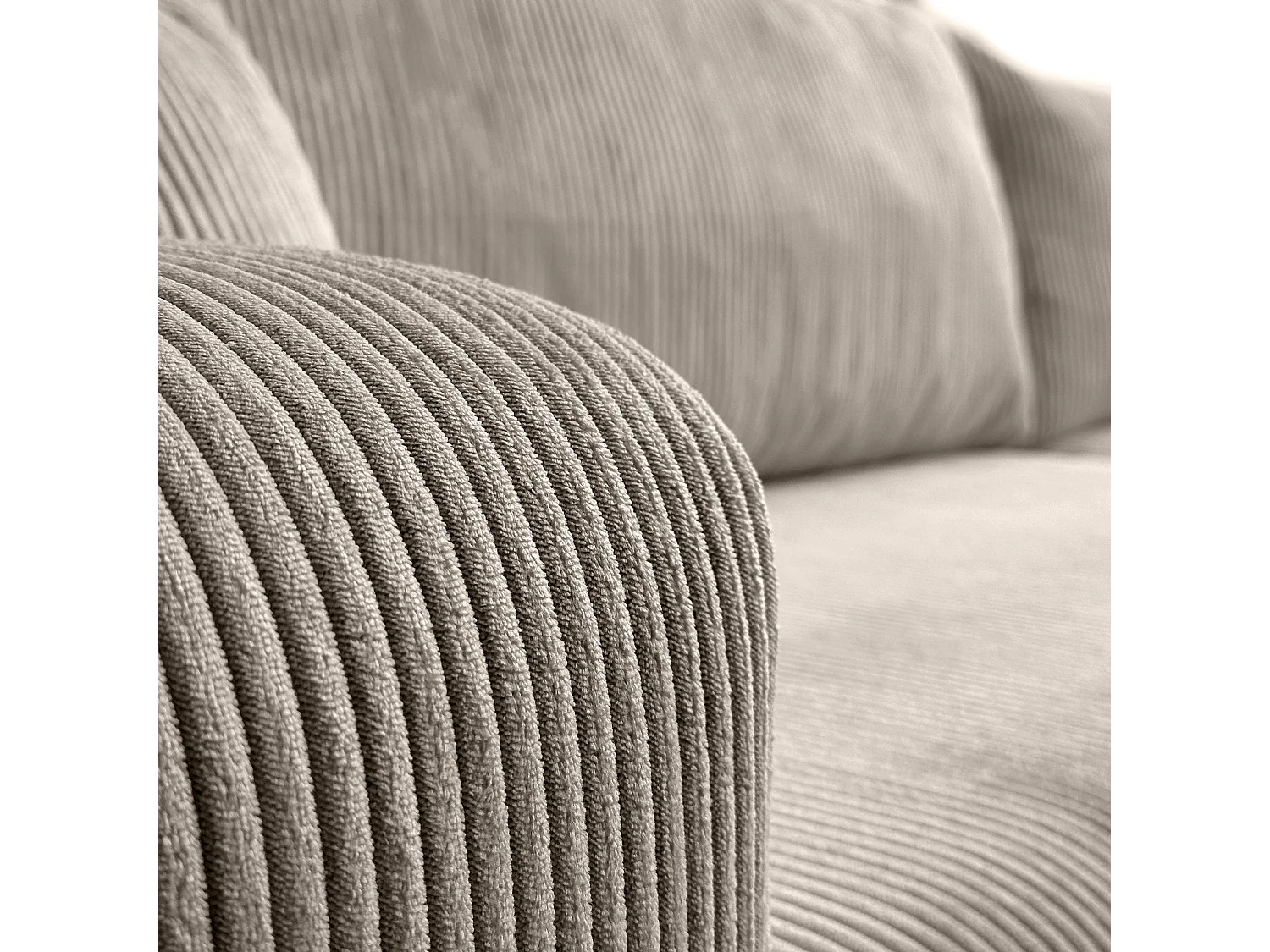 Ecksofa L Form Sofia 277 x 143 cm mit Schlaffunktion und Bettkasten Couch Cord Schlafsofa Schlafcouch Sofa universale Seite, beige, cappucino