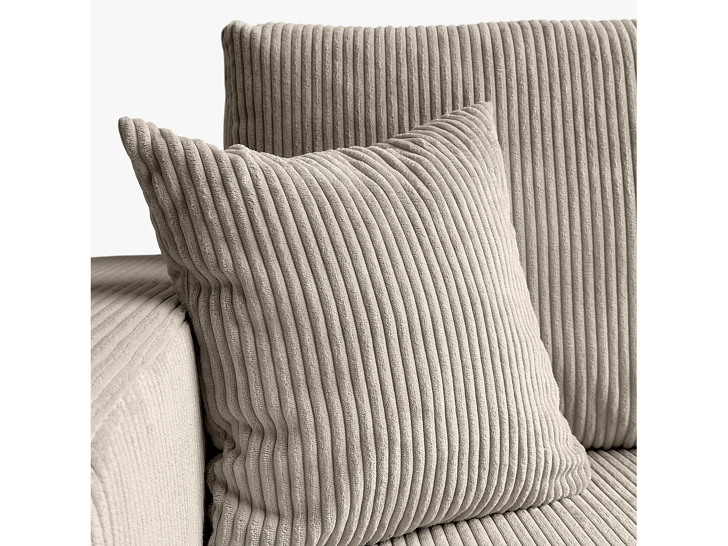 Ecksofa L Form Sofia 277 x 143 cm mit Schlaffunktion und Bettkasten Couch Cord Schlafsofa Schlafcouch Sofa universale Seite, beige, cappucino