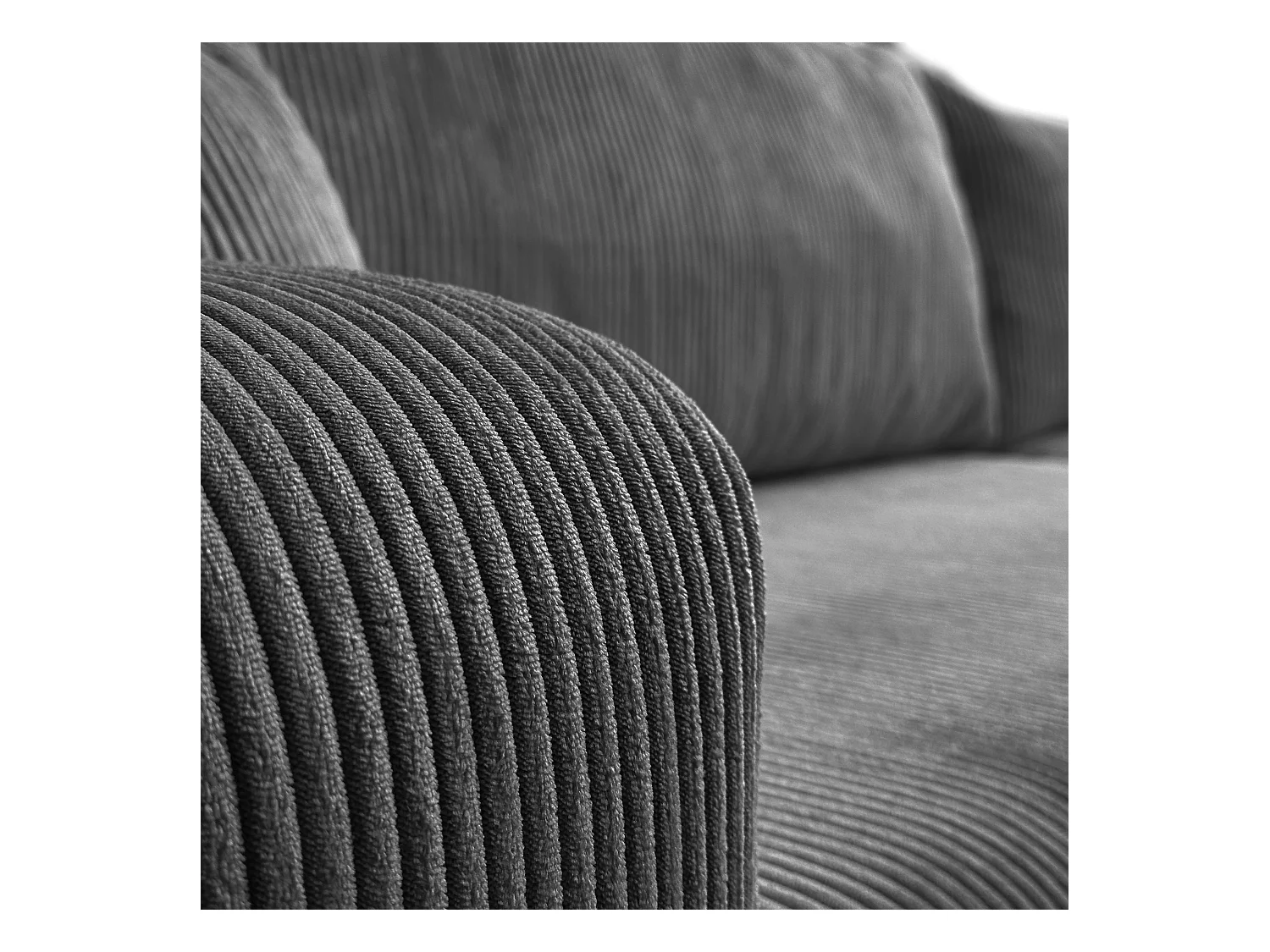 Ecksofa L Form Sofia 277 x 143 cm mit Schlaffunktion und Bettkasten Couch Cord Schlafsofa Schlafcouch Sofa universale Seite, dunkelgrau