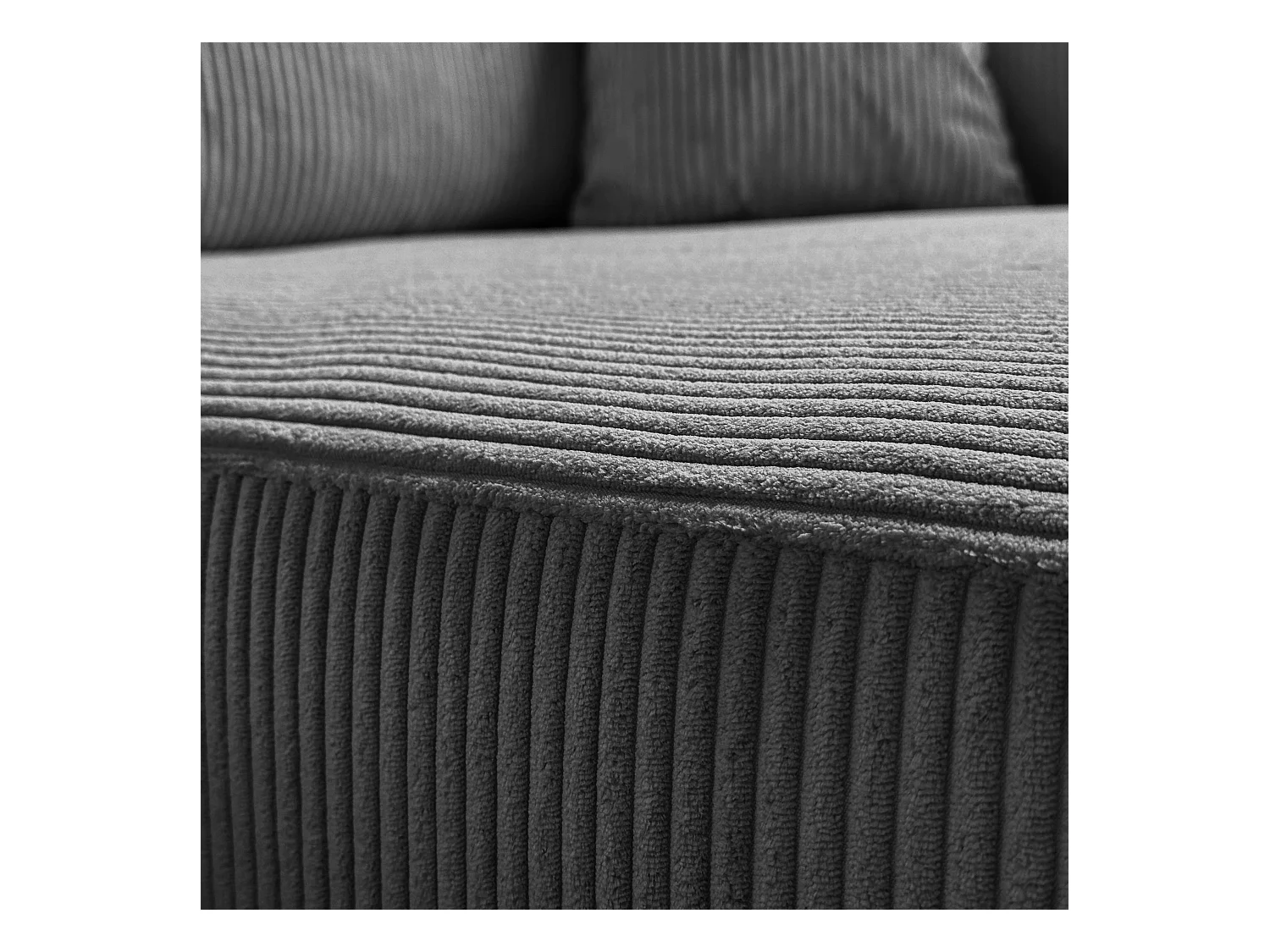 Ecksofa L Form Sofia 277 x 143 cm mit Schlaffunktion und Bettkasten Couch Cord Schlafsofa Schlafcouch Sofa universale Seite, dunkelgrau