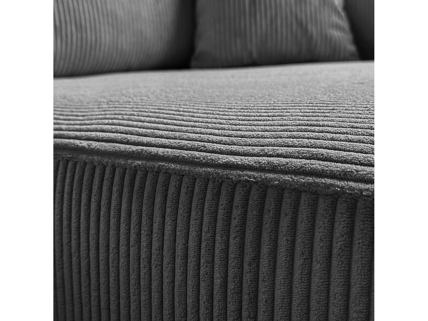 Ecksofa L Form Sofia 277 x 143 cm mit Schlaffunktion und Bettkasten Couch Cord Schlafsofa Schlafcouch Sofa universale Seite, dunkelgrau