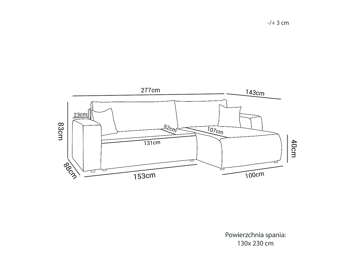 Ecksofa L Form Sofia 277 x 143 cm mit Schlaffunktion und Bettkasten Couch Cord Schlafsofa Schlafcouch Sofa universale Seite, dunkelgrau
