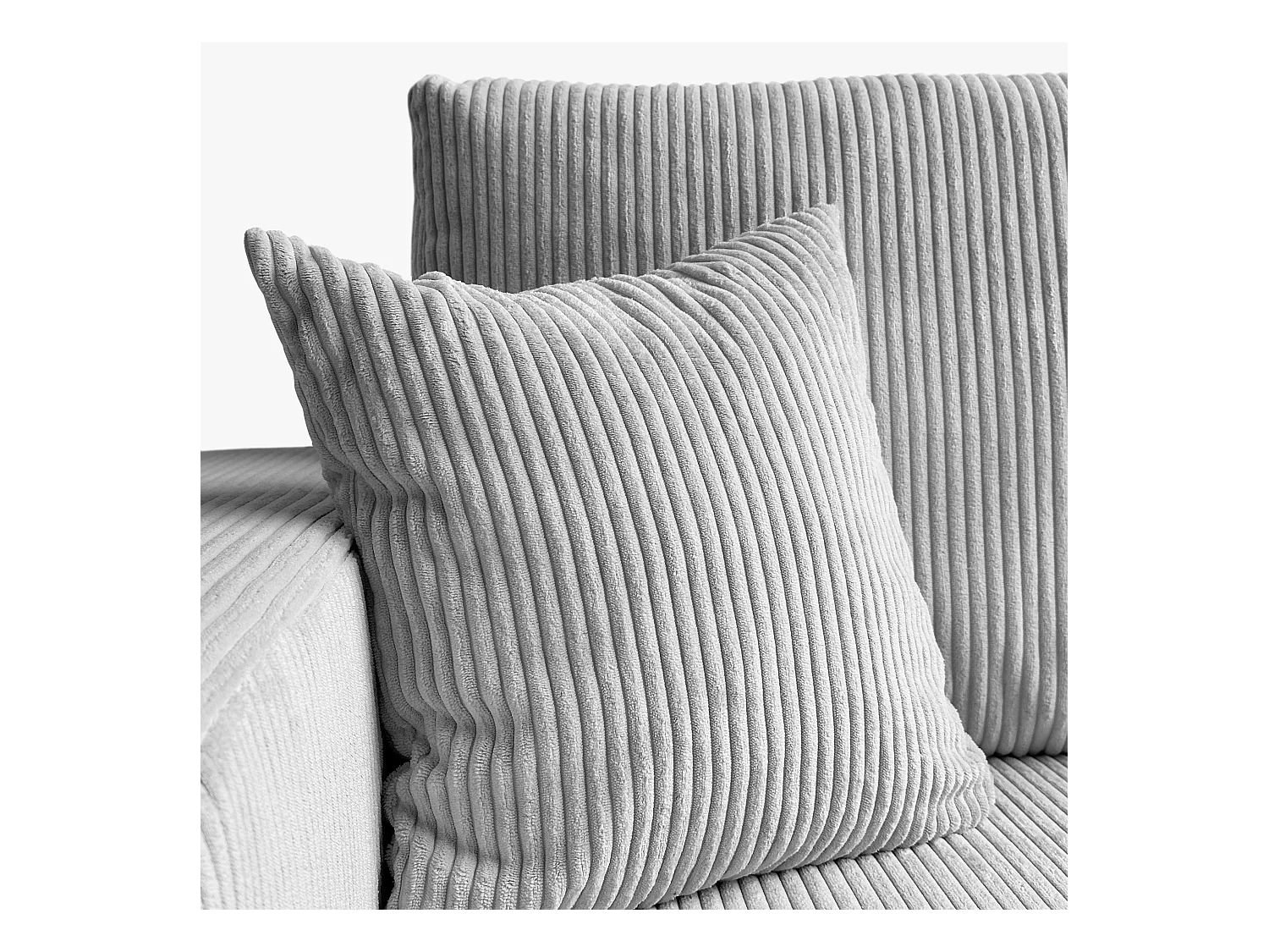 Ecksofa L Form Sofia 277 x 143 cm mit Schlaffunktion und Bettkasten Couch Cord Schlafsofa Schlafcouch Sofa universale Seite, hellgrau