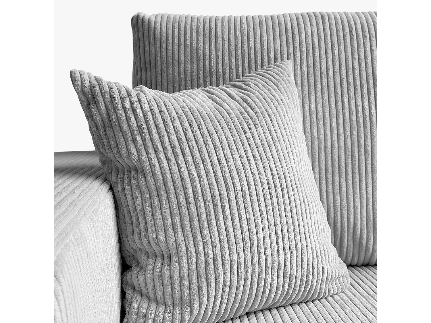 Ecksofa L Form Sofia 277 x 143 cm mit Schlaffunktion und Bettkasten Couch Cord Schlafsofa Schlafcouch Sofa universale Seite, hellgrau