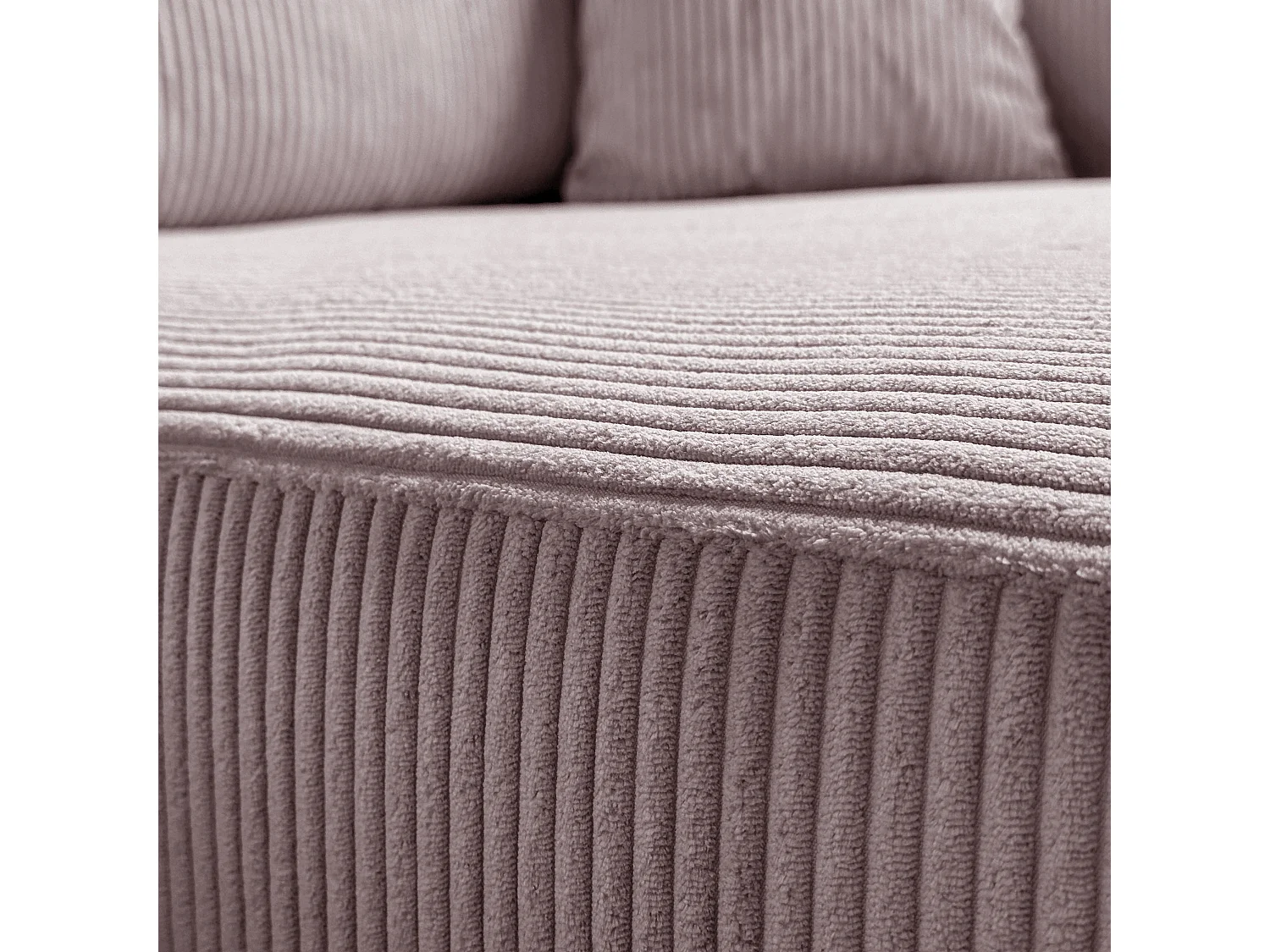 Ecksofa L Form Sofia 277 x 143 cm mit Schlaffunktion und Bettkasten Couch Cord Schlafsofa Schlafcouch Sofa universale Seite, puderrosa