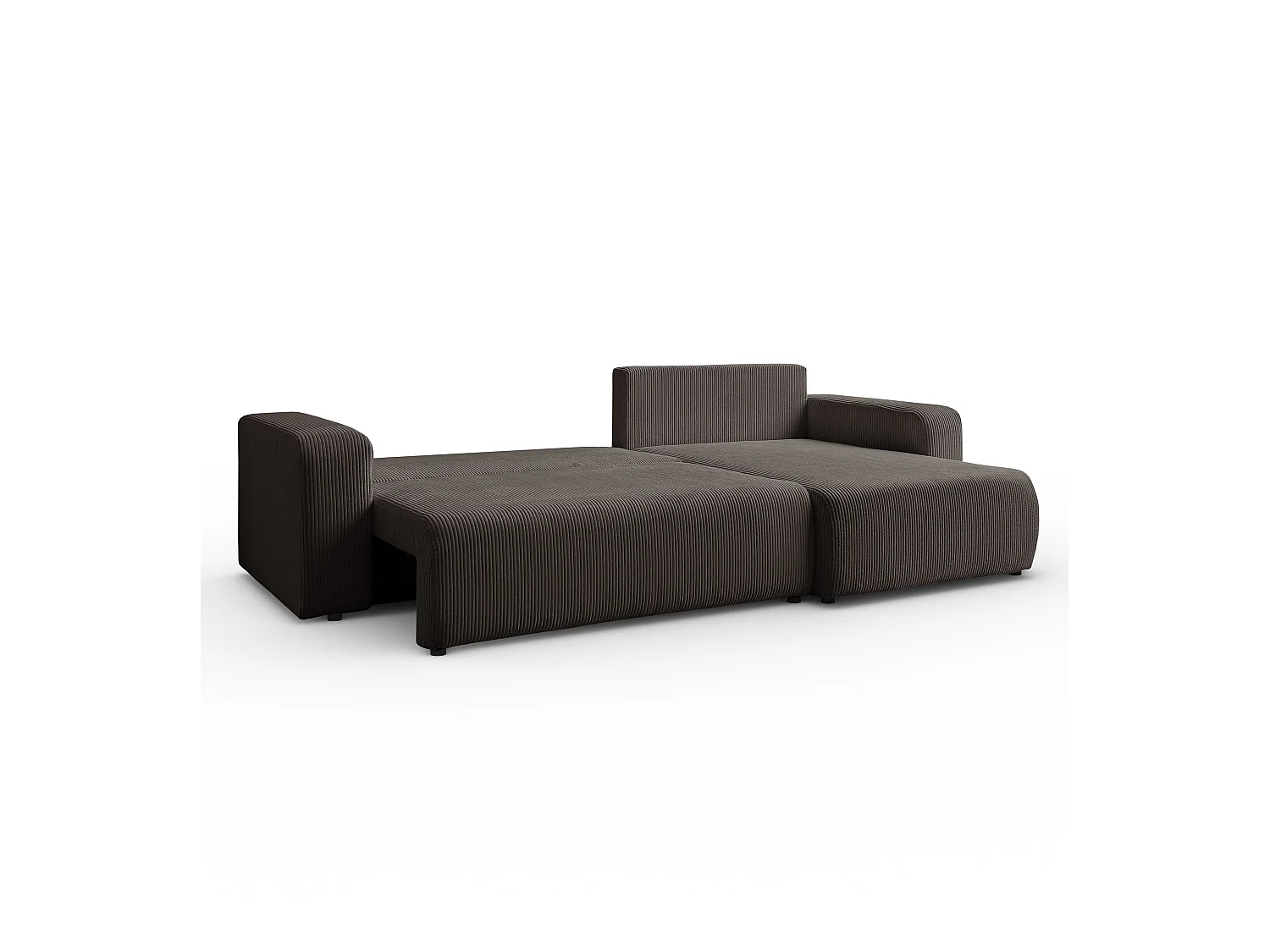 Ecksofa L Form Sofia 277 x 143 cm mit Schlaffunktion und Bettkasten Couch Cord Schlafsofa Schlafcouch Sofa universale Seite, hellbraun