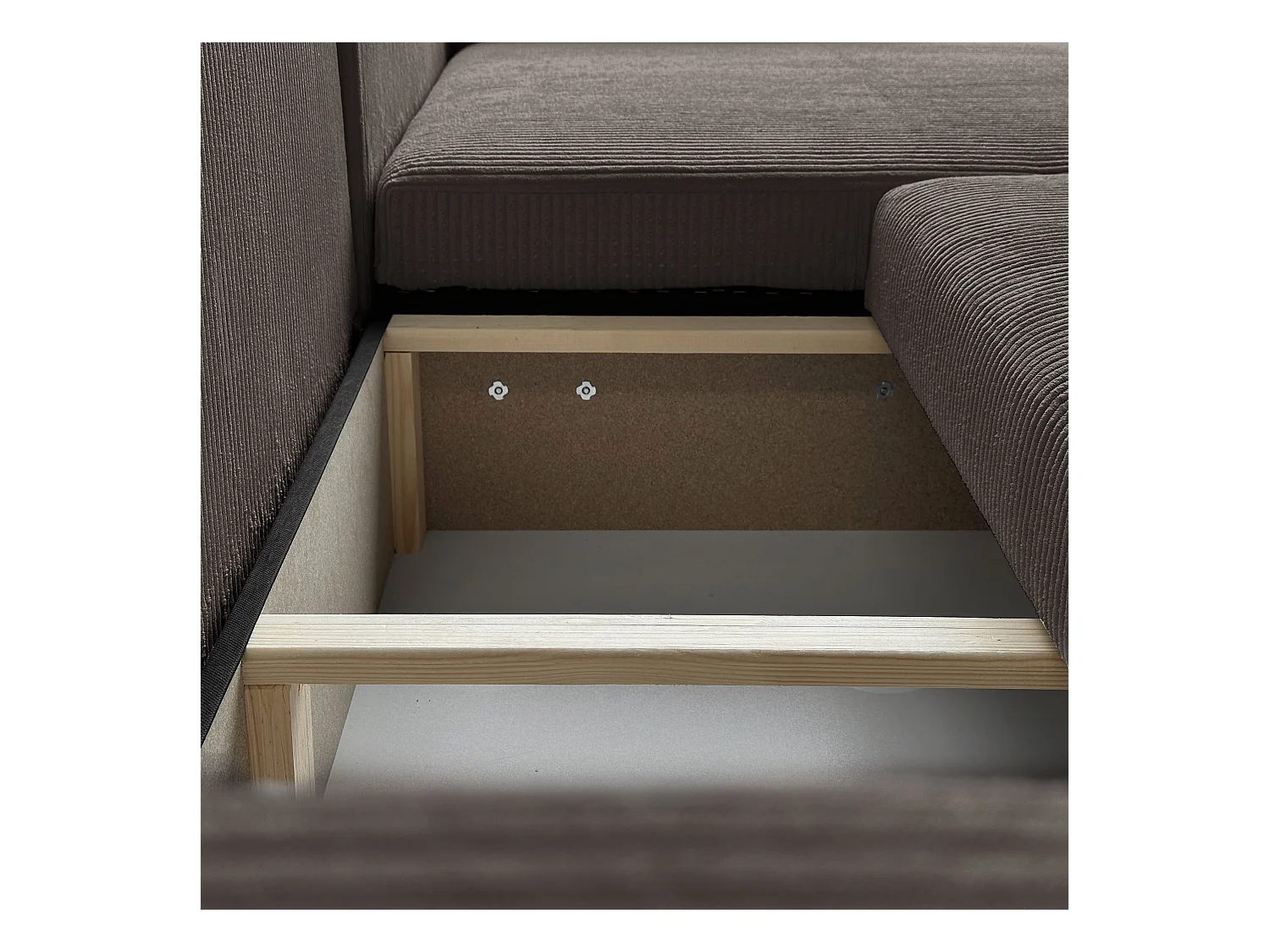 Ecksofa L Form Sofia 277 x 143 cm mit Schlaffunktion und Bettkasten Couch Cord Schlafsofa Schlafcouch Sofa universale Seite, hellbraun