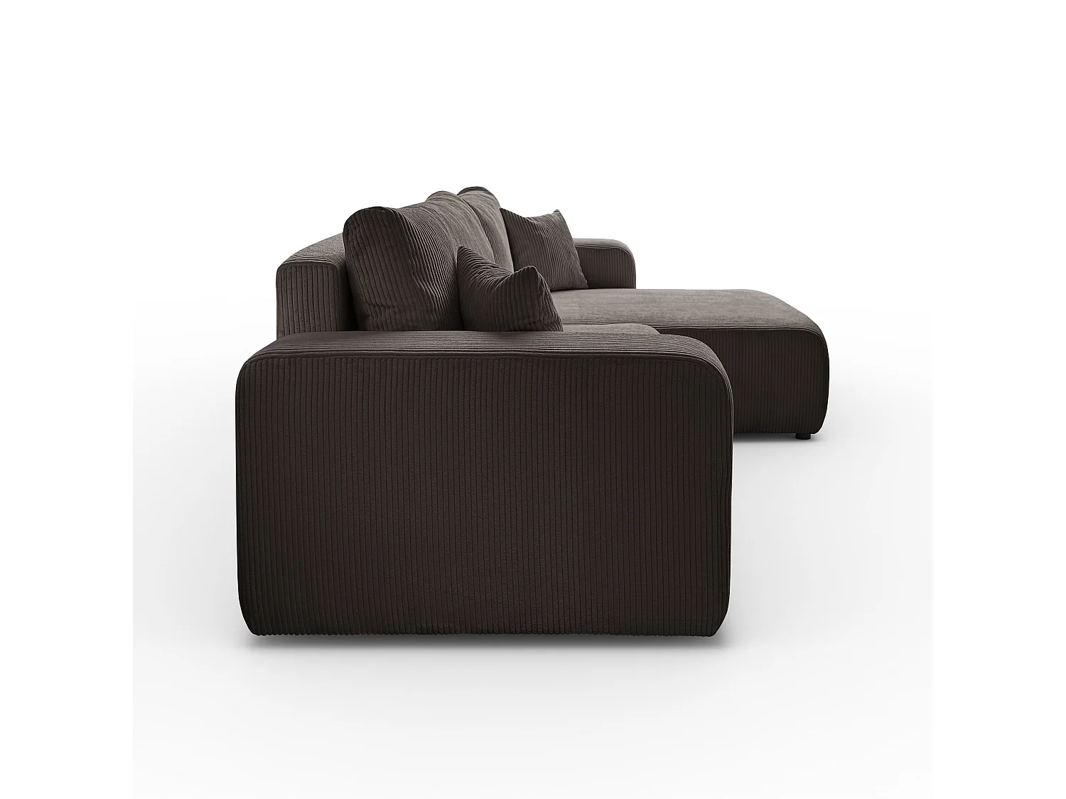 Ecksofa L Form Sofia 277 x 143 cm mit Schlaffunktion und Bettkasten Couch Cord Schlafsofa Schlafcouch Sofa universale Seite, hellbraun