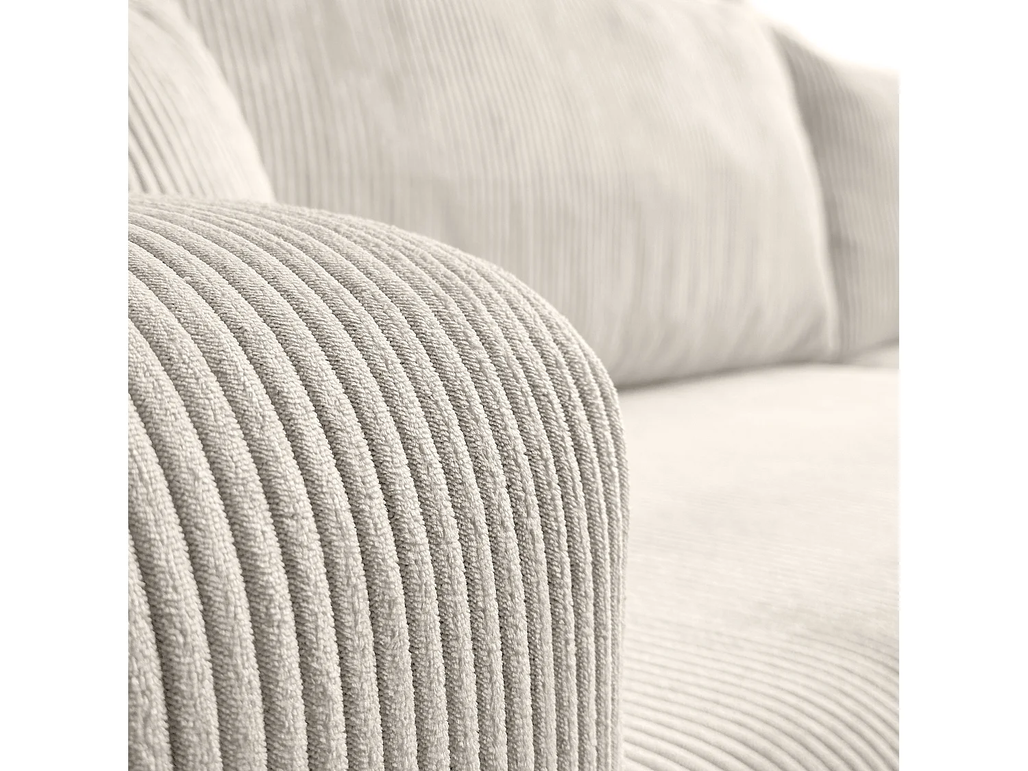 Ecksofa L Form Sofia 277 x 143 cm mit Schlaffunktion und Bettkasten Couch Cord Schlafsofa Schlafcouch Sofa universale Seite, beige